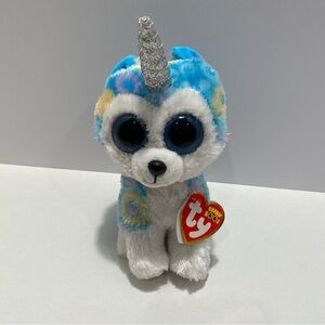 Ty Blue & White Plush Narwhal Unicorn Stuffed Animal NEW “Helena”
